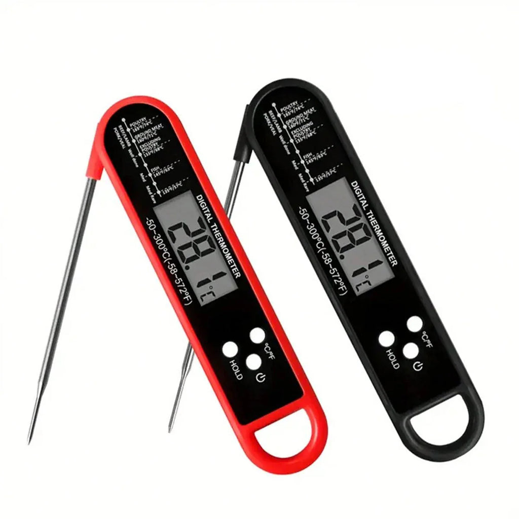 Digital Backlit Folding BBQ Kitchen Thermometer | Instant Read Meat Thermometer
