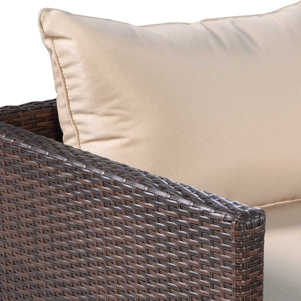2 Pieces Patio Furniture Sofa Set with Cushions and Sofa Clips