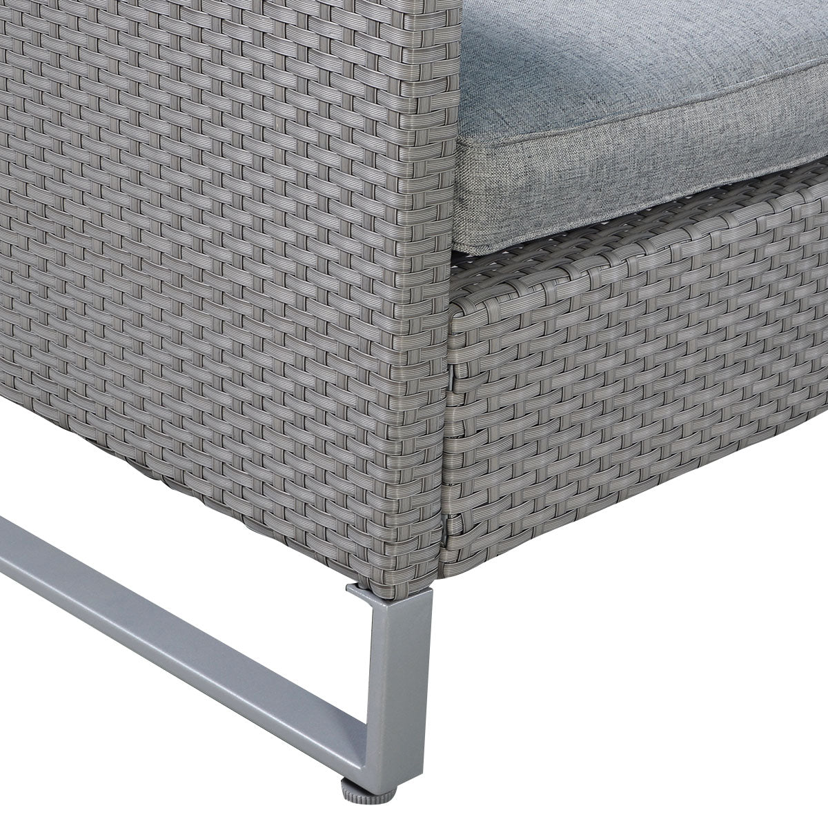 2 Pieces Patio Furniture Sofa Set with Cushions and Sofa Clips