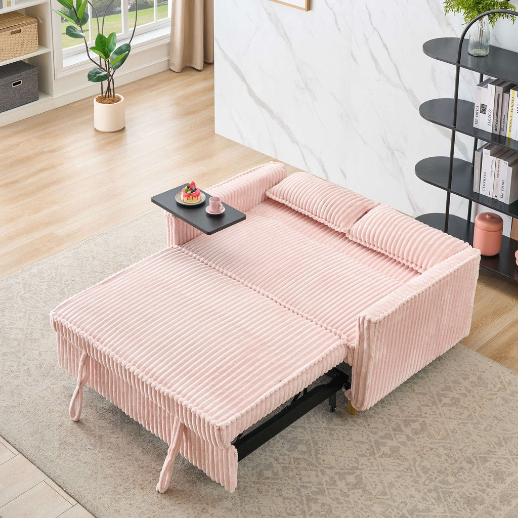 Pull Out Sofa With Movable Tabletop And USB Ports