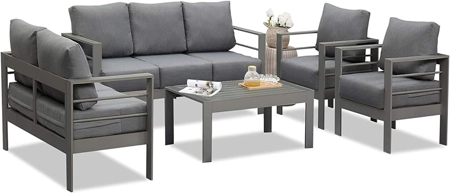 Modern Aluminum Outdoor Patio Furniture Set with Cushions