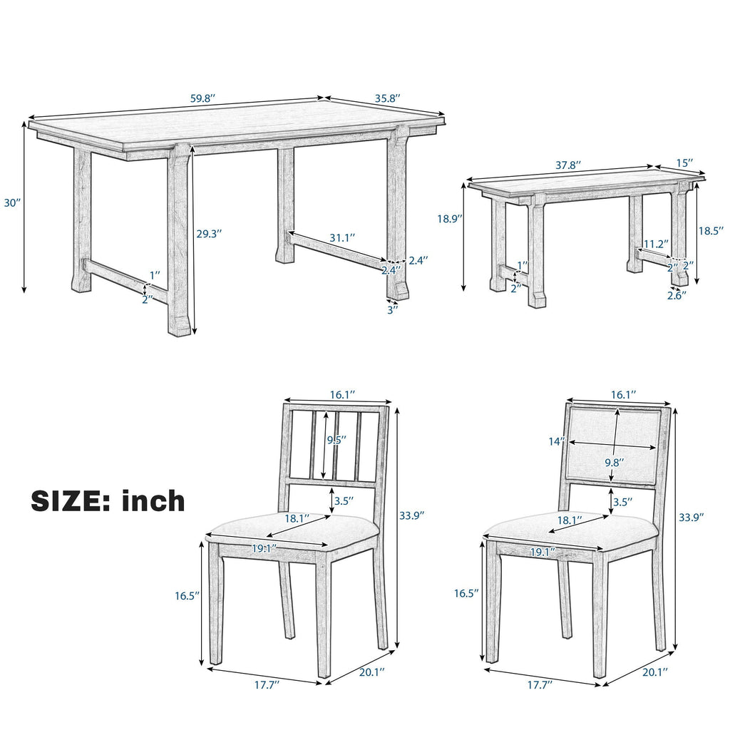 6 Piece Kitchen & Dining Room Furniture