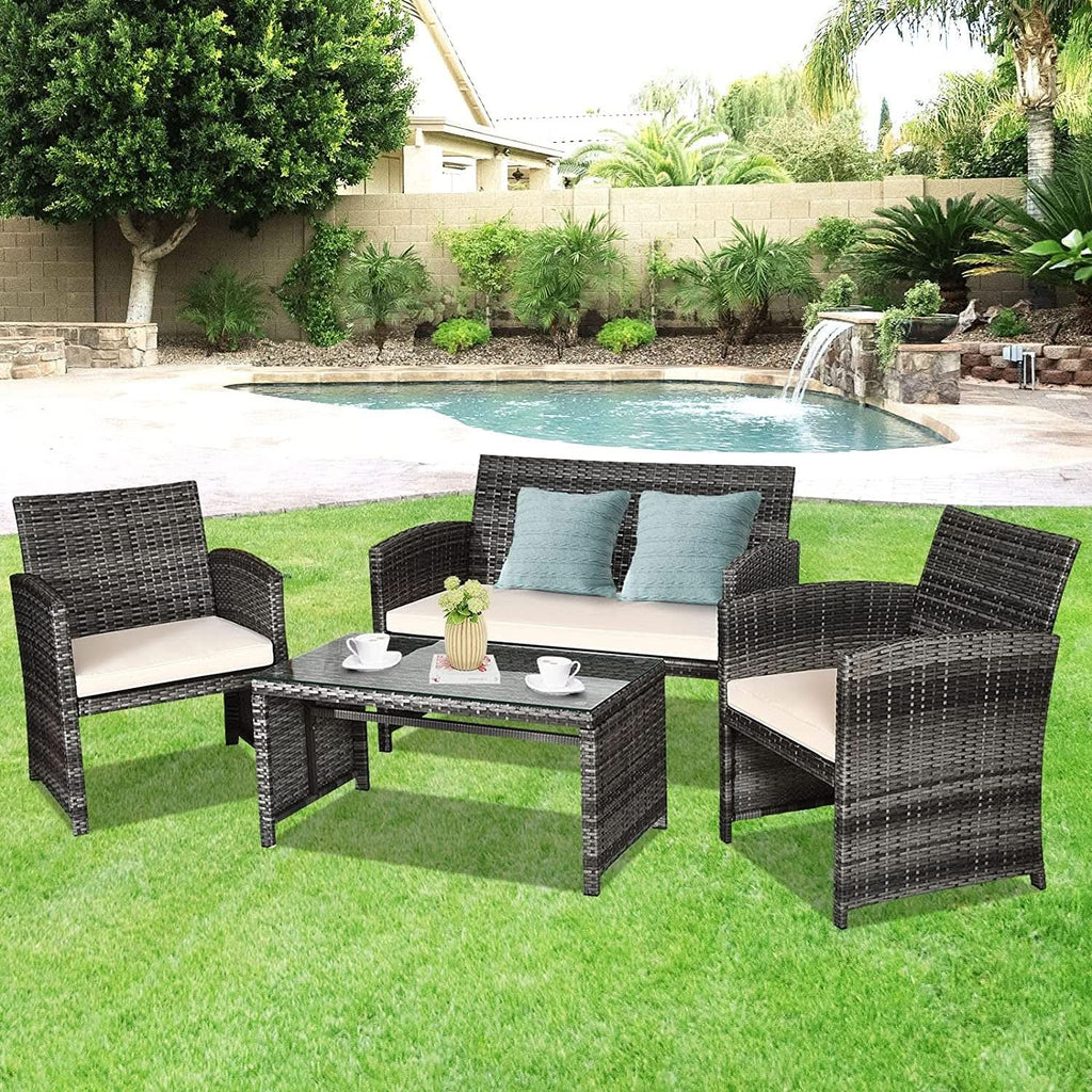 Weather Resistant Rattan Patio Furniture Set for Outdoors