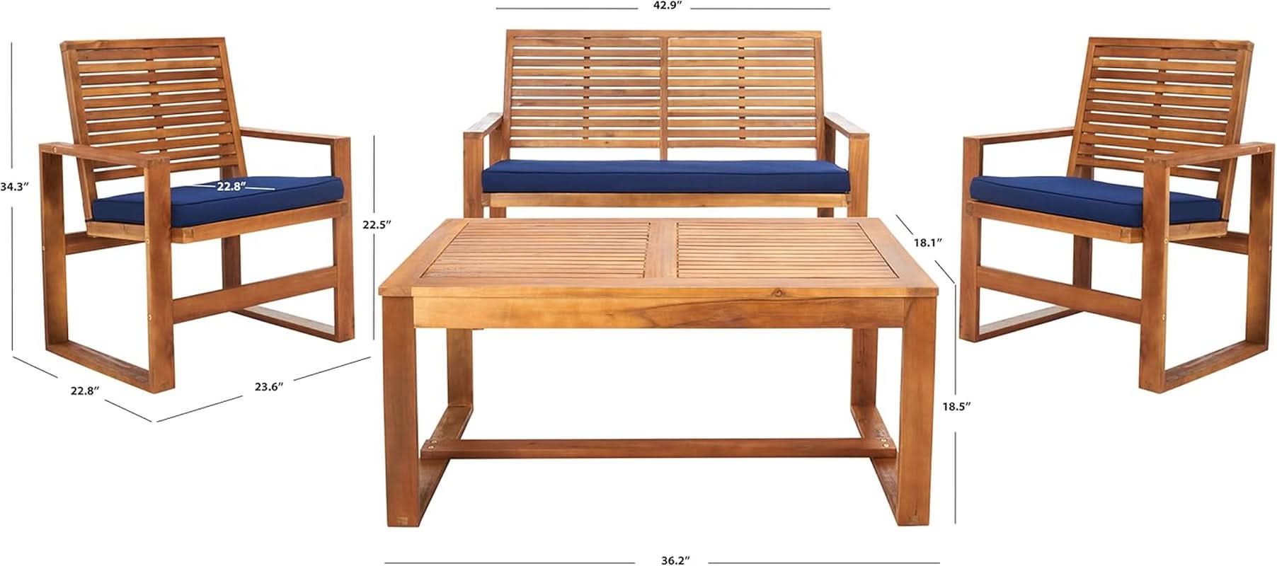 Acacia Patio Furniture Set for Outdoor Dining Comfort
