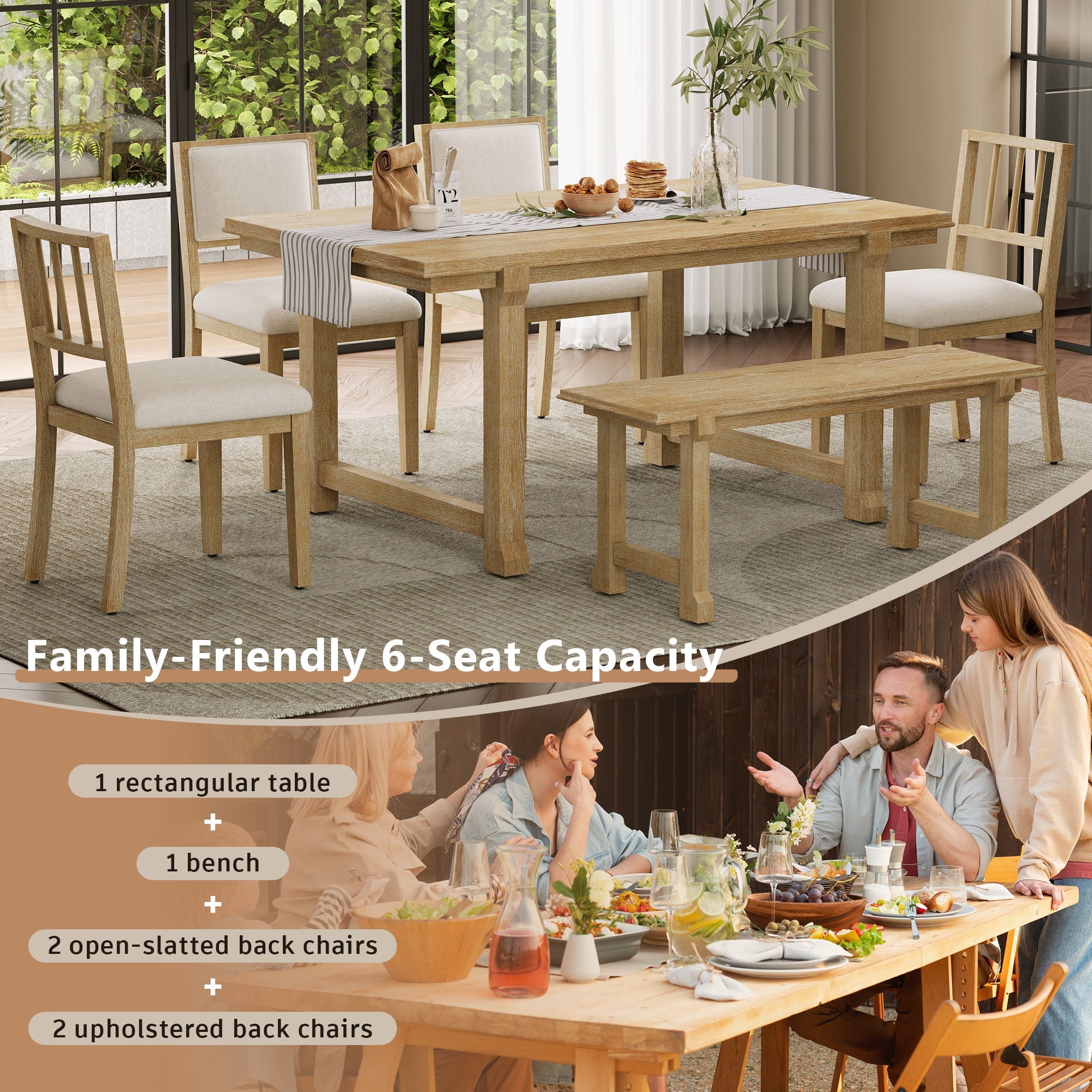 6 Piece Kitchen & Dining Room Furniture
