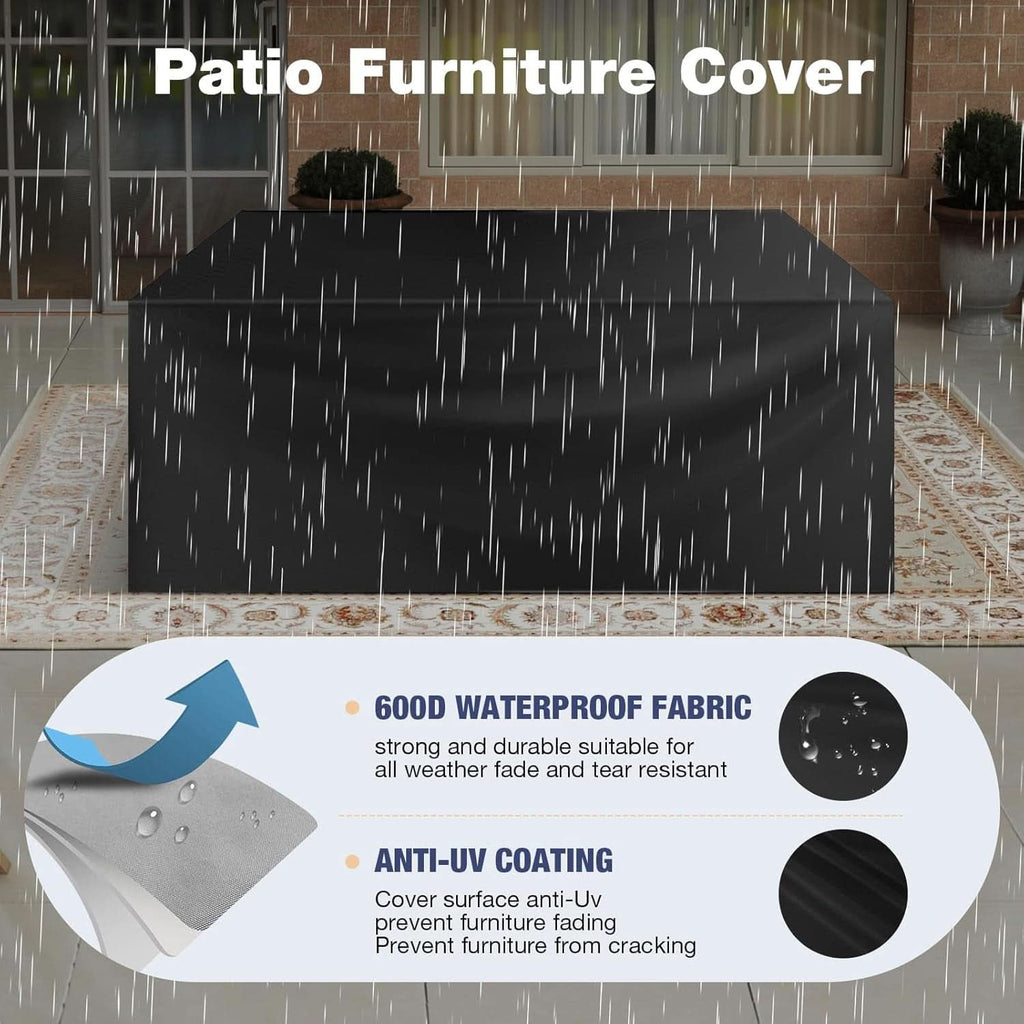 Oversized Aluminum Patio Furniture Set with Thick Cushions