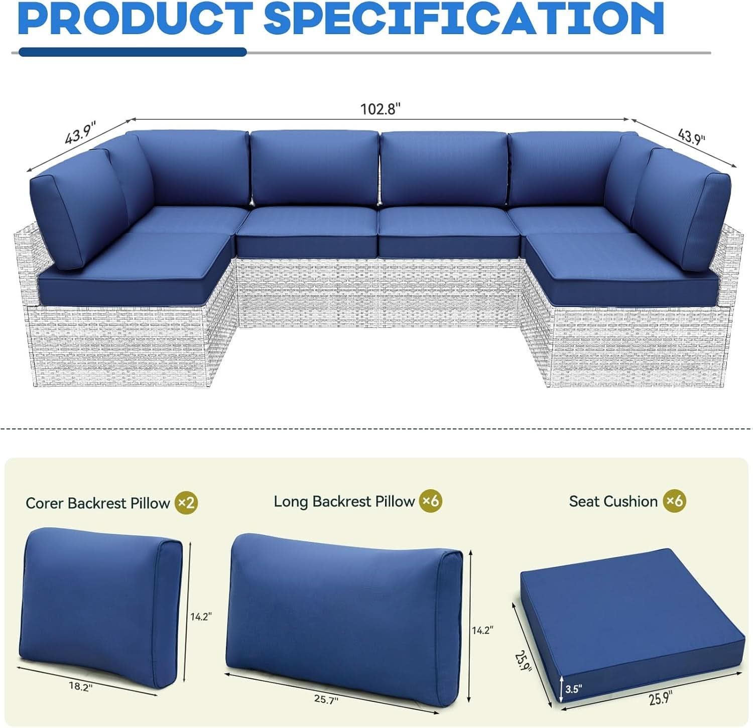 Water-Resistant Outdoor Cushions for Patio Furniture Sets