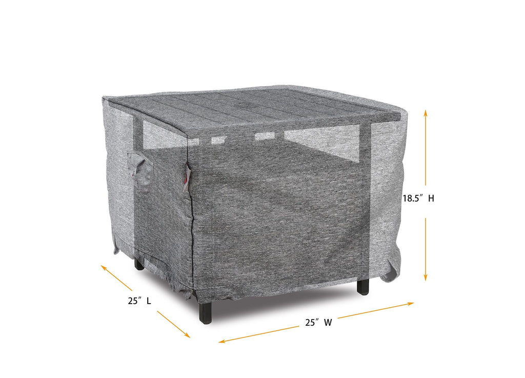 Premium Heavy-Duty Accent Table Cover - 3-Layer Water & UV-Resistant, Platinum Series, 25''Wx25'Dx18.5''H for Outdoor Patio Furniture