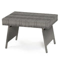 Folding PE Rattan Side Coffee Table Patio Garden Furniture