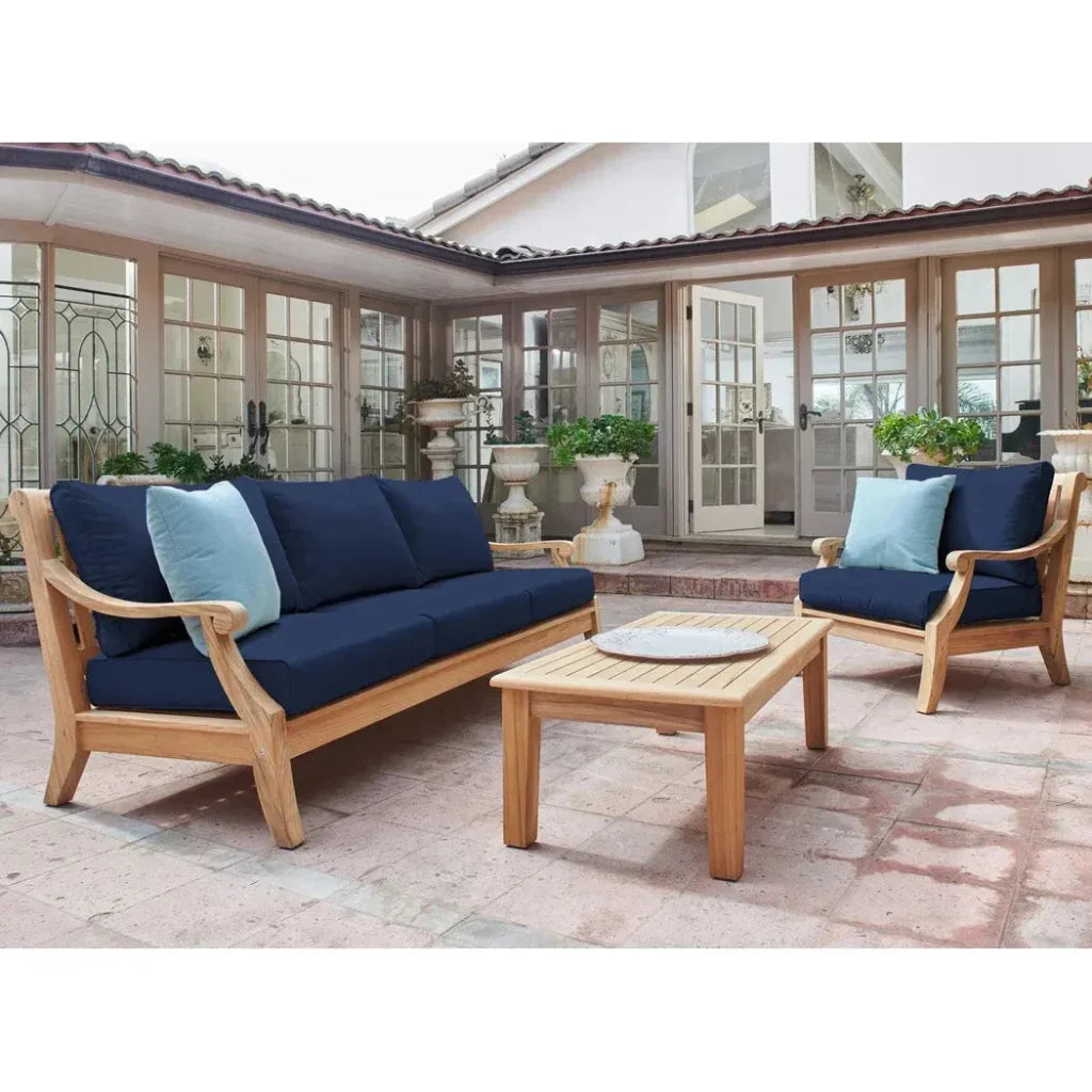 Sonoma Teak Deep Outdoor Couch with Sunbrella Cushions