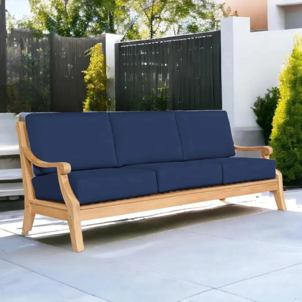 Sonoma Teak Deep Outdoor Couch with Sunbrella Cushions