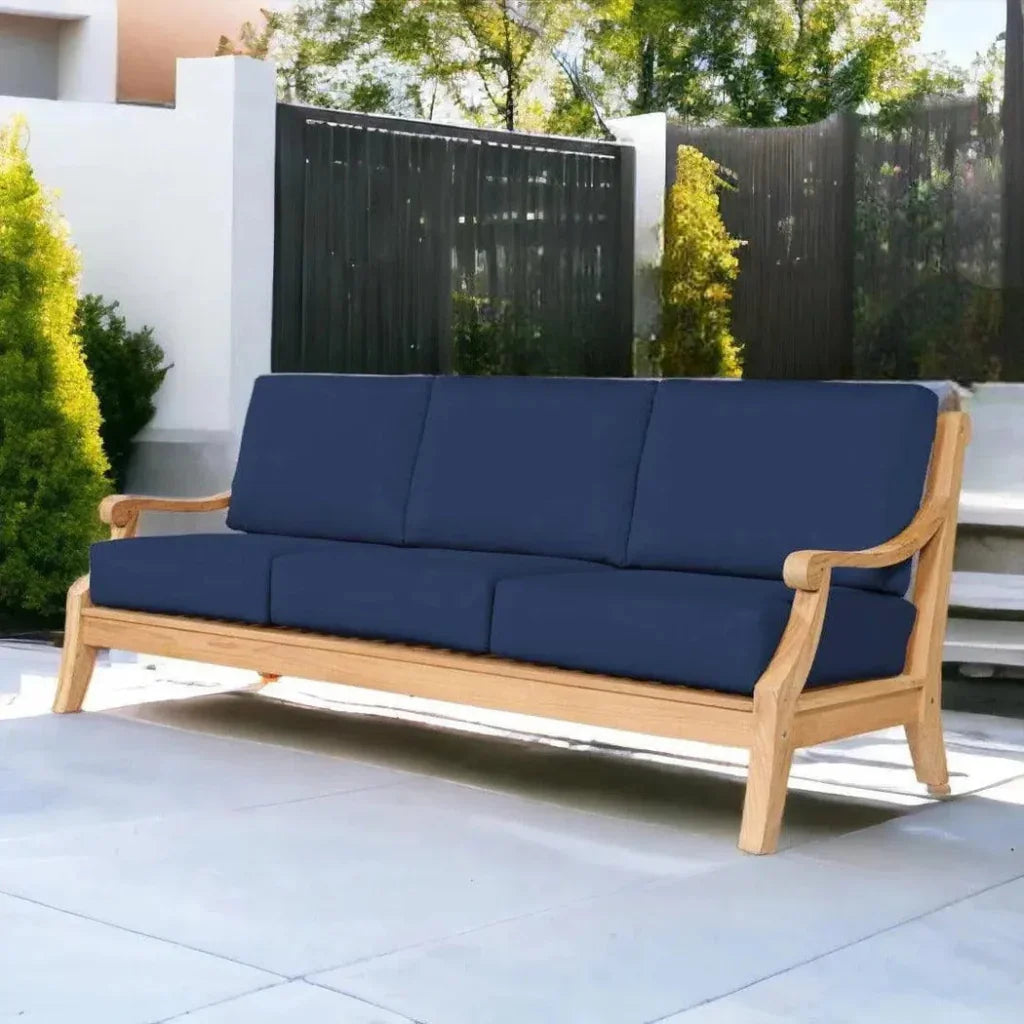 Sonoma Teak Deep Outdoor Couch with Sunbrella Cushions