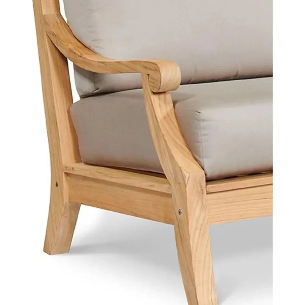 Sonoma Teak Deep Outdoor Couch with Sunbrella Cushions