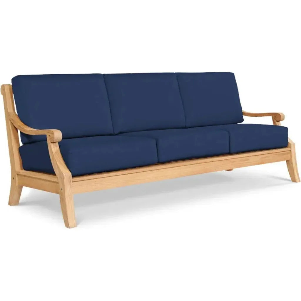Sonoma Teak Deep Outdoor Couch with Sunbrella Cushions