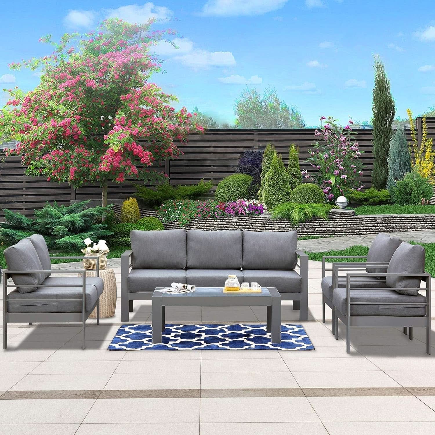 Modern Aluminum Outdoor Patio Furniture Set with Cushions