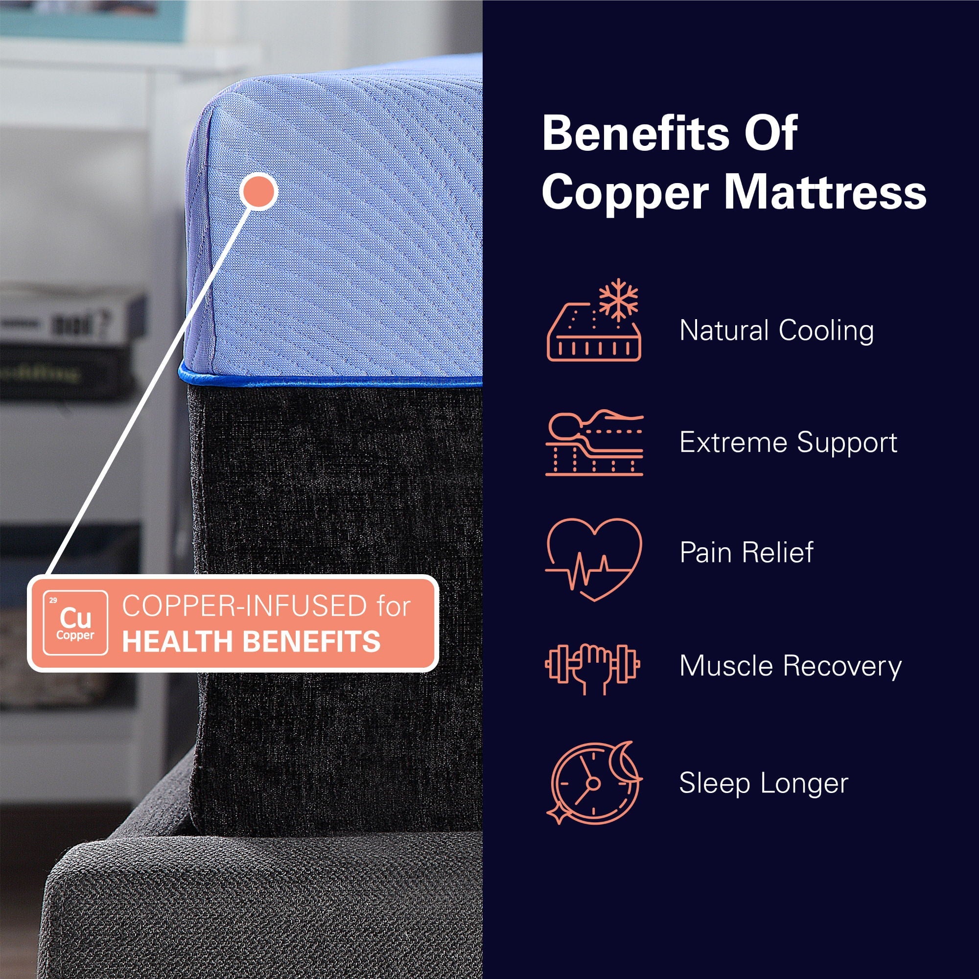 12" Refresh Flex Head Hybrid Cooling Fast Responding Latex Foam & Coil Mattress