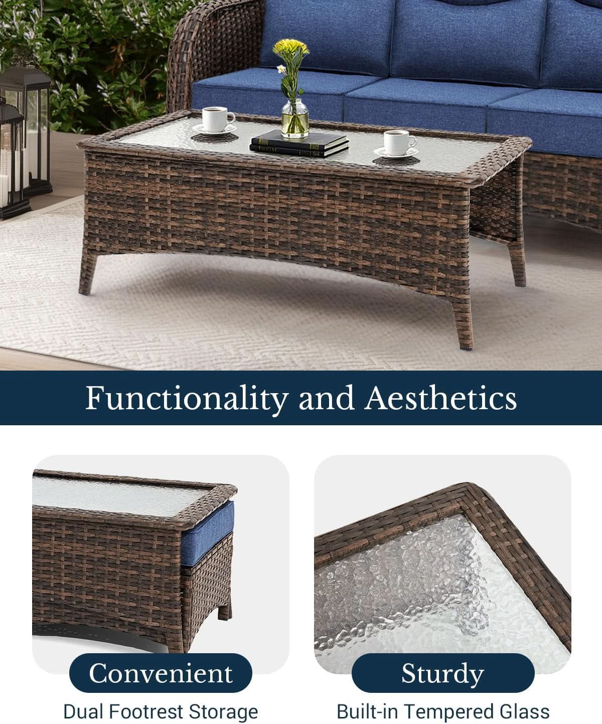 Luxury Outdoor Patio Furniture Set with Thick Cushions