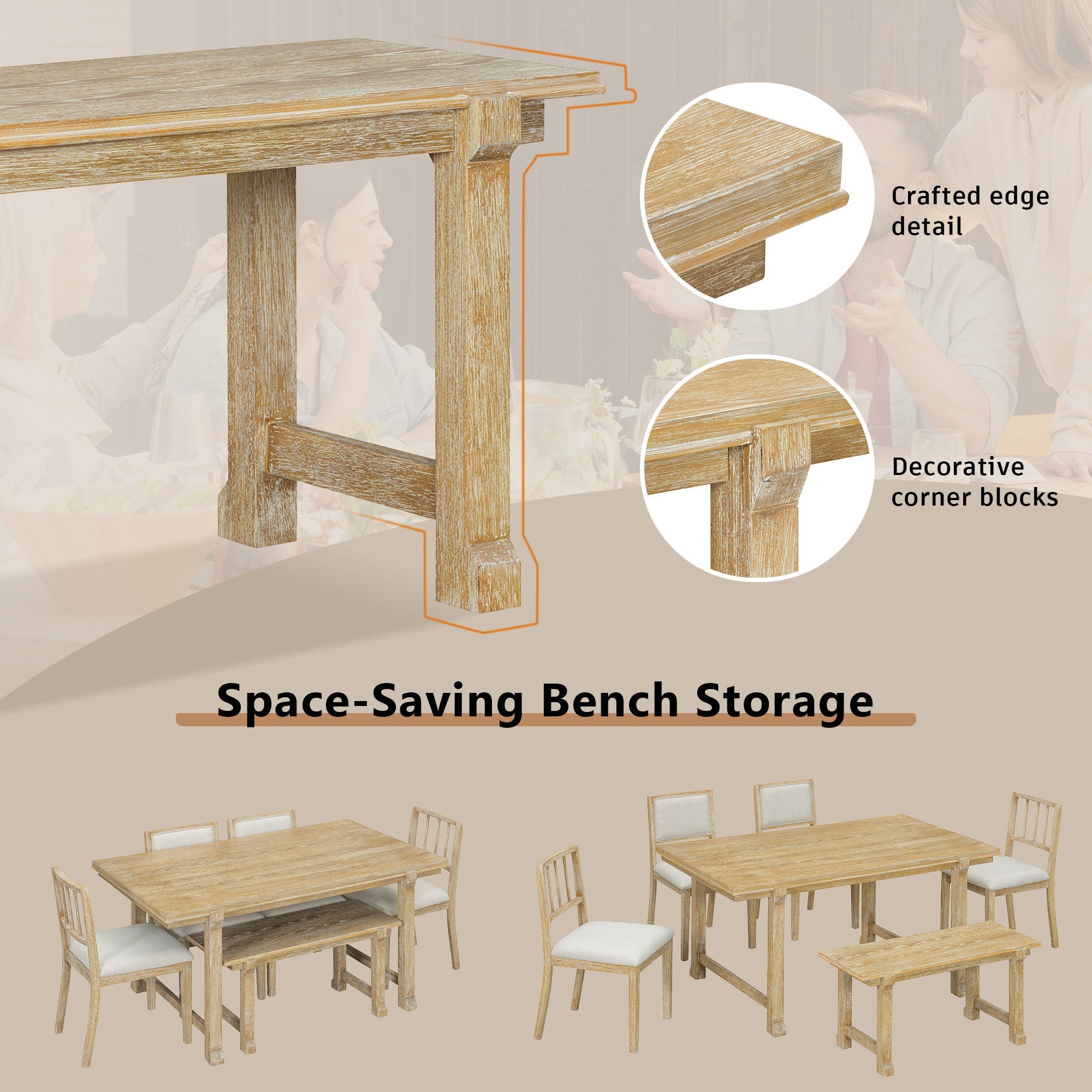 6 Piece Kitchen & Dining Room Furniture