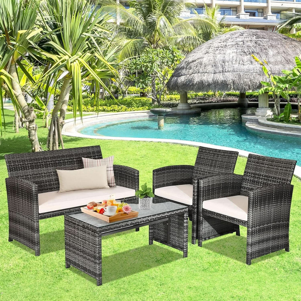 Weather Resistant Rattan Patio Furniture Set for Outdoors