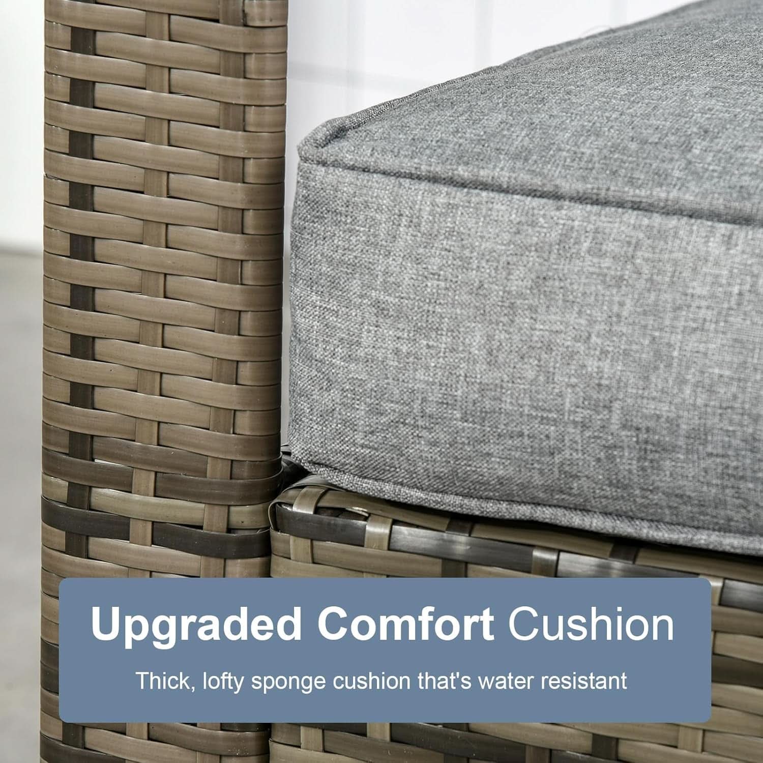 Three Piece Patio Furniture Set with Cushions and Table