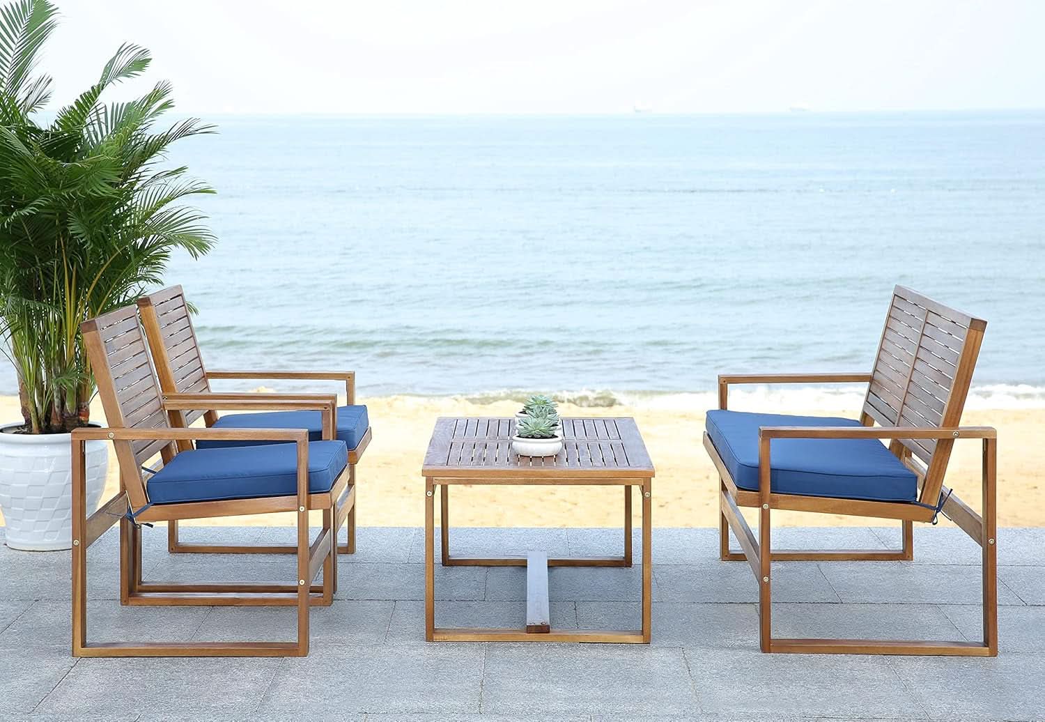 Acacia Patio Furniture Set for Outdoor Dining Comfort