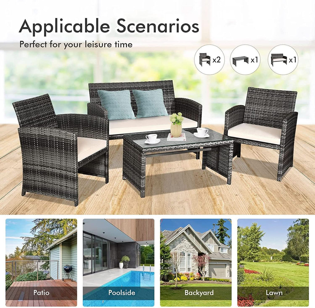 Weather Resistant Rattan Patio Furniture Set for Outdoors